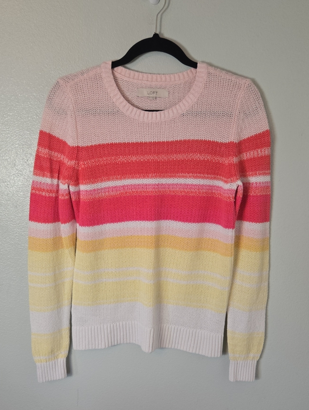 Loft | Colorblock Lightweight Crew Neck Sweater Size Medium